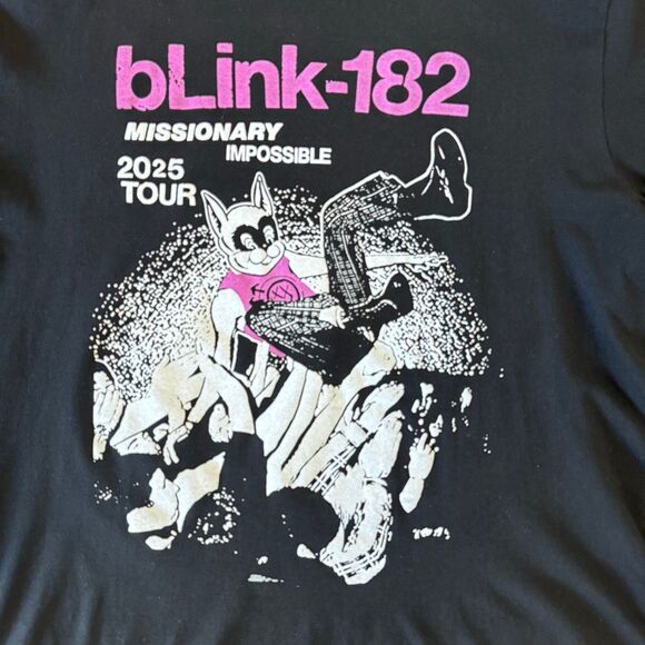 Blink 182 Missionary Impossible 2025 Black Tour Shirt Size XL Pop Punk Rock Emo - Picture 2 of 5
